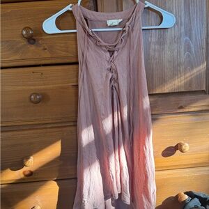 White Crow Lace-Up Blouse in Soft Pink